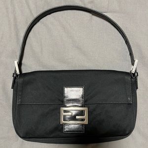 Fendi Black Neoprene Baguette
